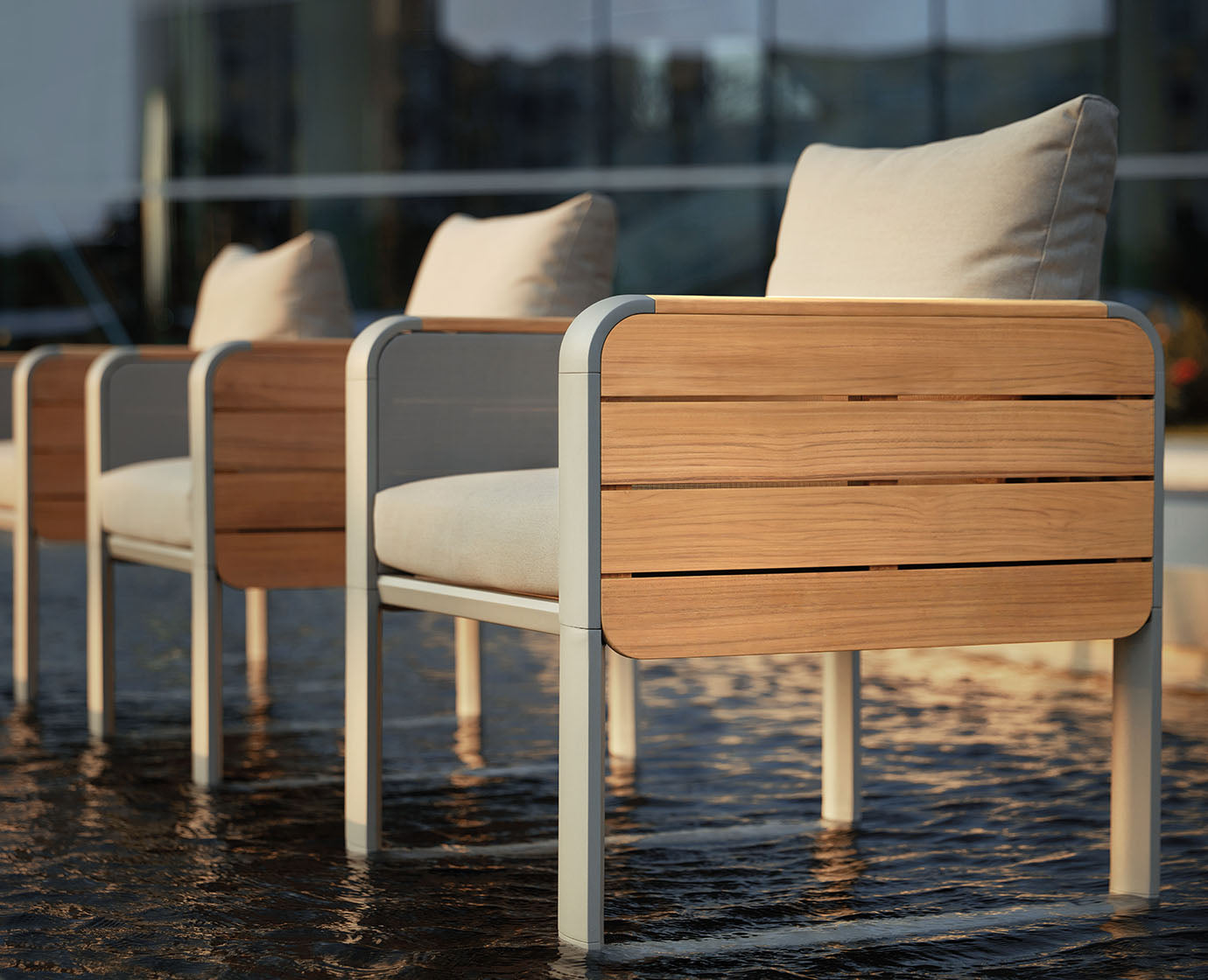 Free Shipping HIGOLD Nottingham Teak Outdoor Furniture 8 Seats Dining Set With Cushions
