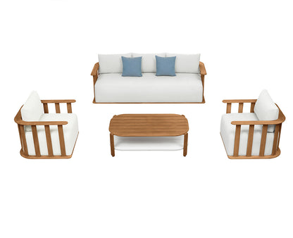 Free Shipping Higold Luxury Outdoor Garden Teak Furniture Sectional Sofa Sets Pallisad Patio Couch with Coffee Table