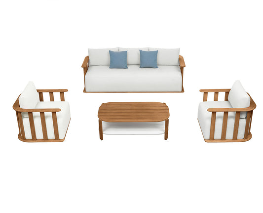 Free Shipping Higold Luxury Outdoor Garden Teak Furniture Sectional Sofa Sets Pallisad Patio Couch with Coffee Table