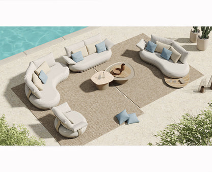 Free Shipping HIGOLD Calla Teak Outdoor Furniture 5 Seats Patio Sofa Set With Cushions