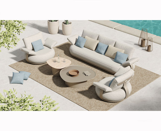 Free Shipping HIGOLD Calla Teak Outdoor Furniture 5 Seats Patio Sofa Set With Cushions