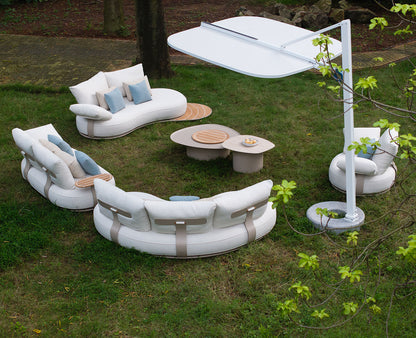Free Shipping HIGOLD Calla Teak Outdoor Furniture 5 Seats Patio Sofa Set With Cushions