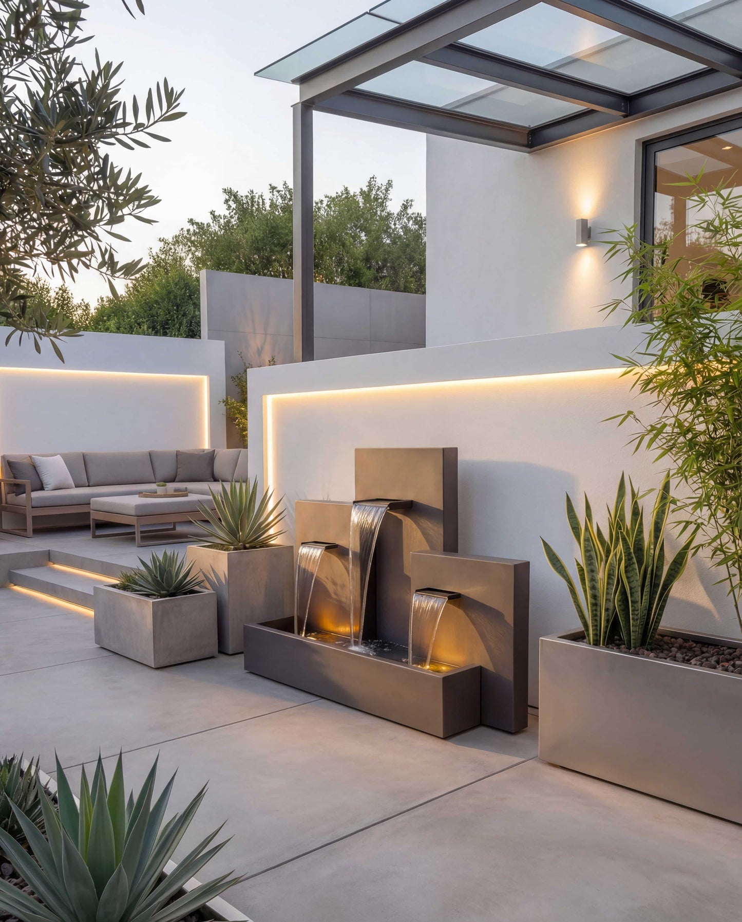 Luxury CW300 Architectural Triple-Tier Waterfall AISI 316L Stainless Steel (Marine Grade)