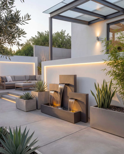 Luxury CW300 Architectural Triple-Tier Waterfall AISI 316L Stainless Steel (Marine Grade)