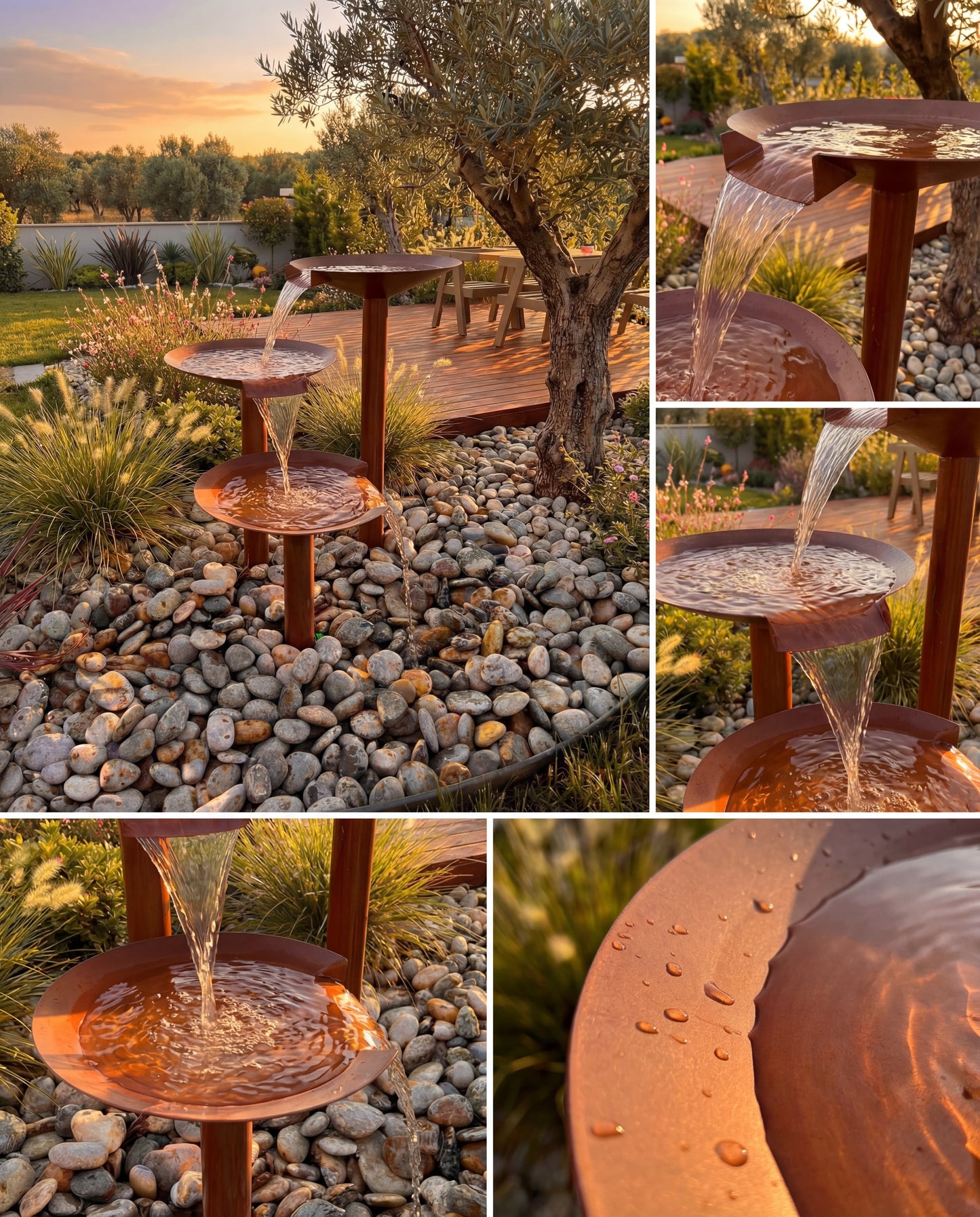 Luxury DW300 Architectural Sculptural Waterfall Garden Fountain 304L Materials