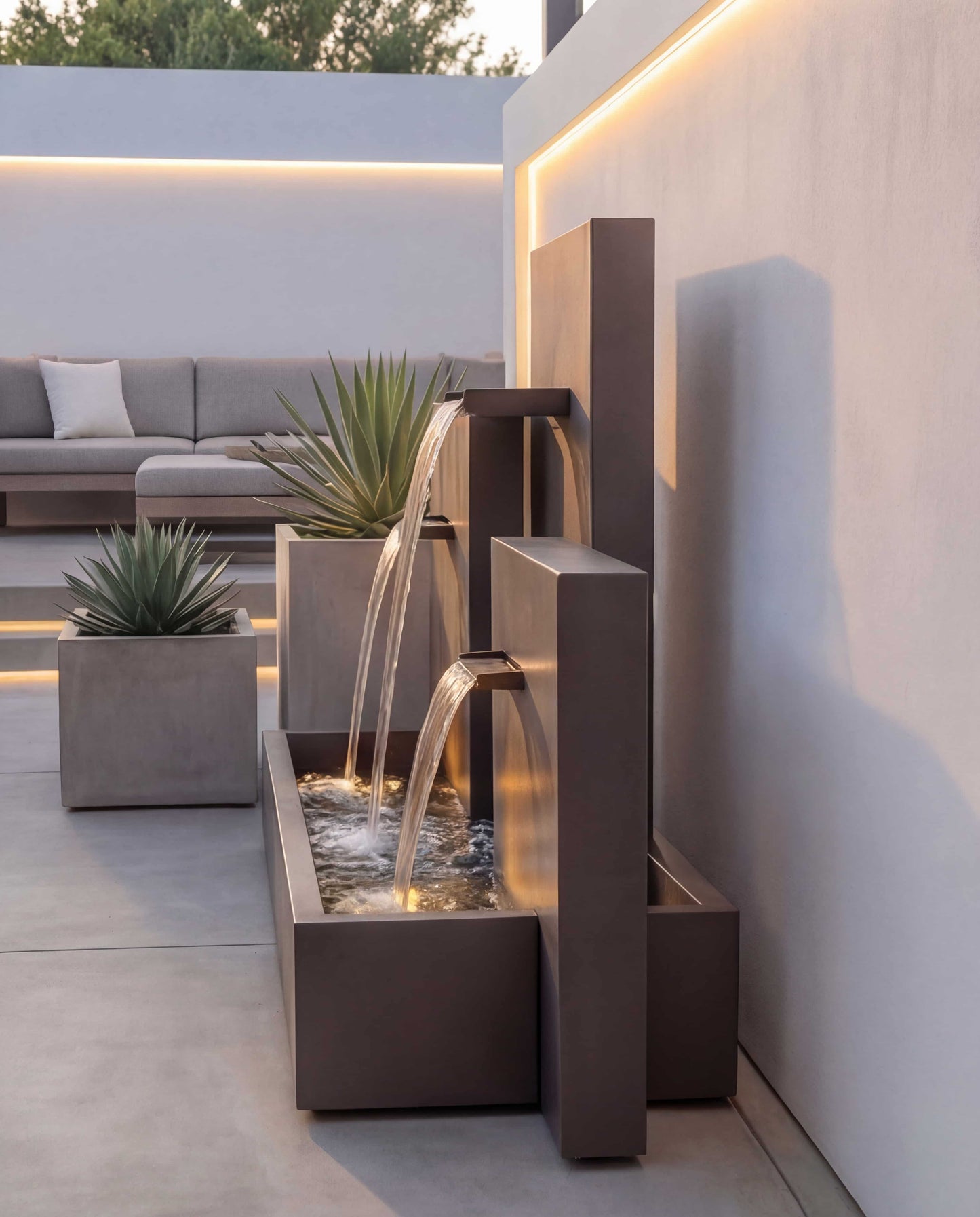 Luxury CW300 Architectural Triple-Tier Waterfall AISI 316L Stainless Steel (Marine Grade)