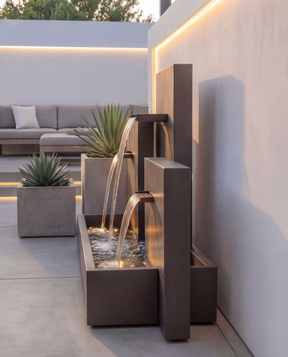 Luxury CW300 Architectural Triple-Tier Waterfall AISI 316L Stainless Steel (Marine Grade)