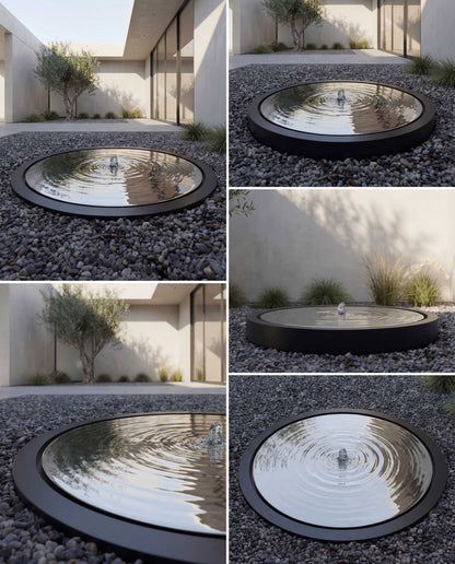 Luxury KOYS Architectural Mirror-Disc Fountain 316L Marine Grade Stainless Steel