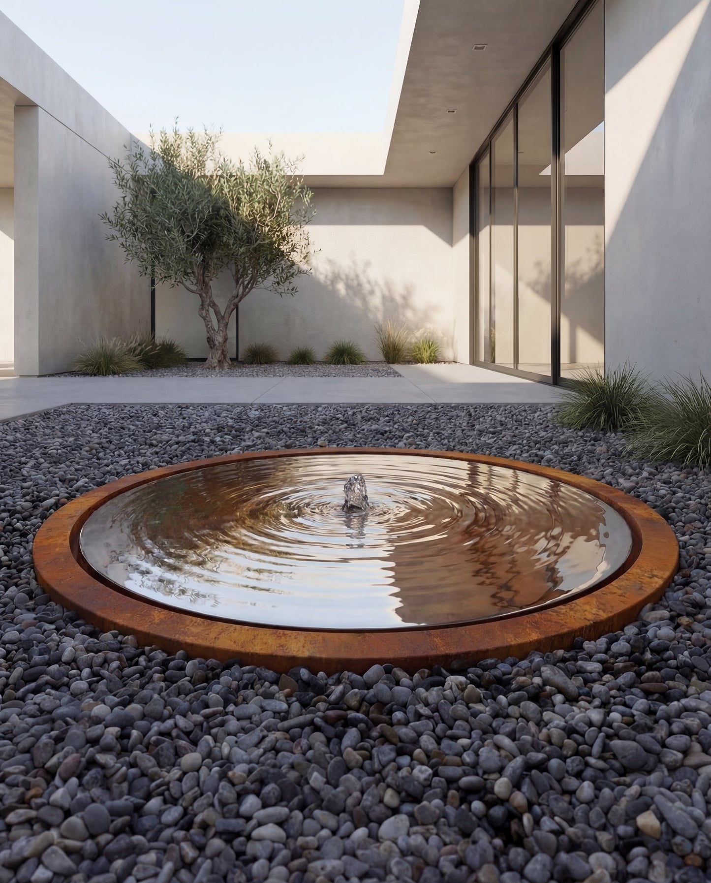 Luxury KOYS Corten Architectural Mirror-Disc Fountain