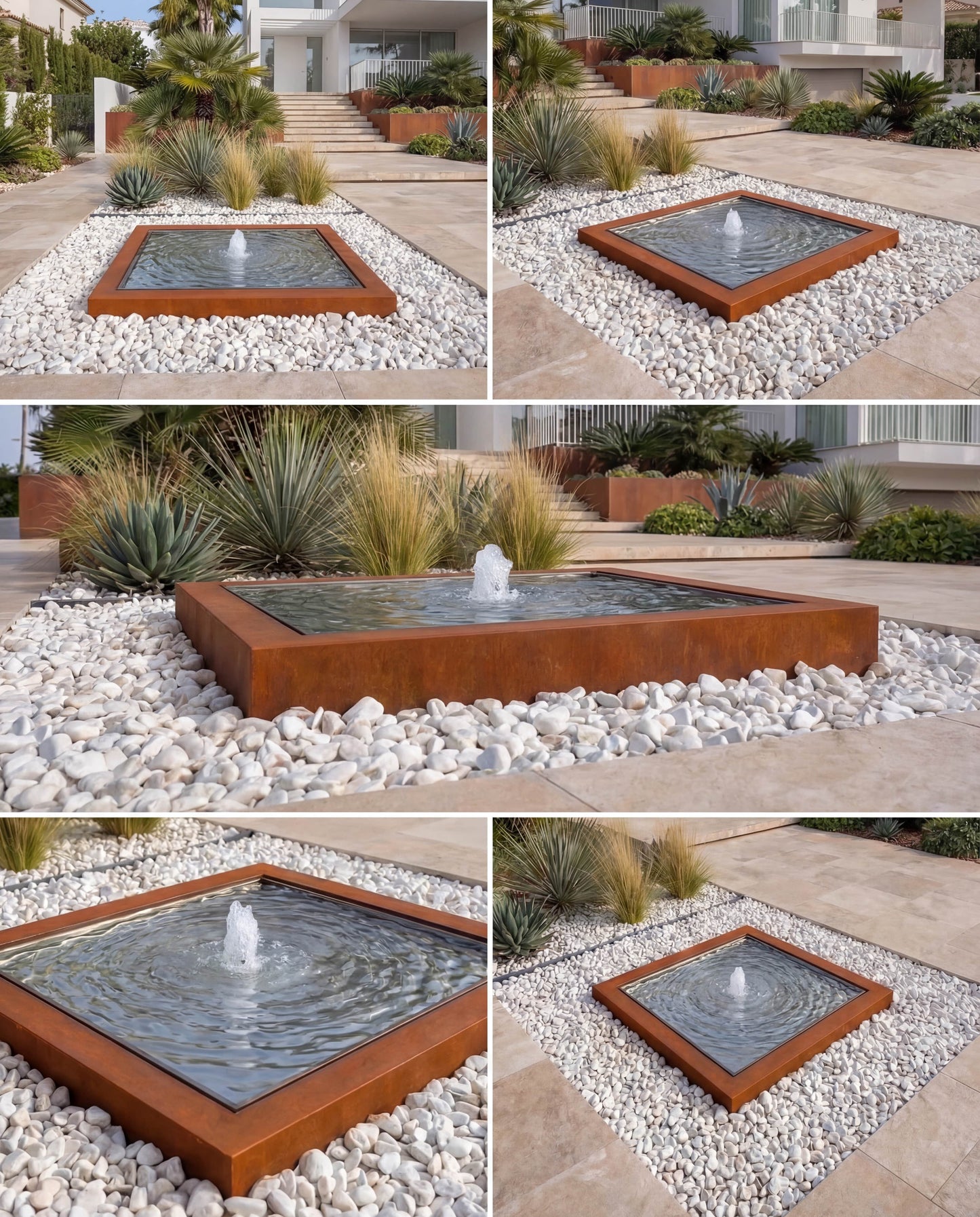 Luxury KYS Corten Architectural Square Infinity Fountain