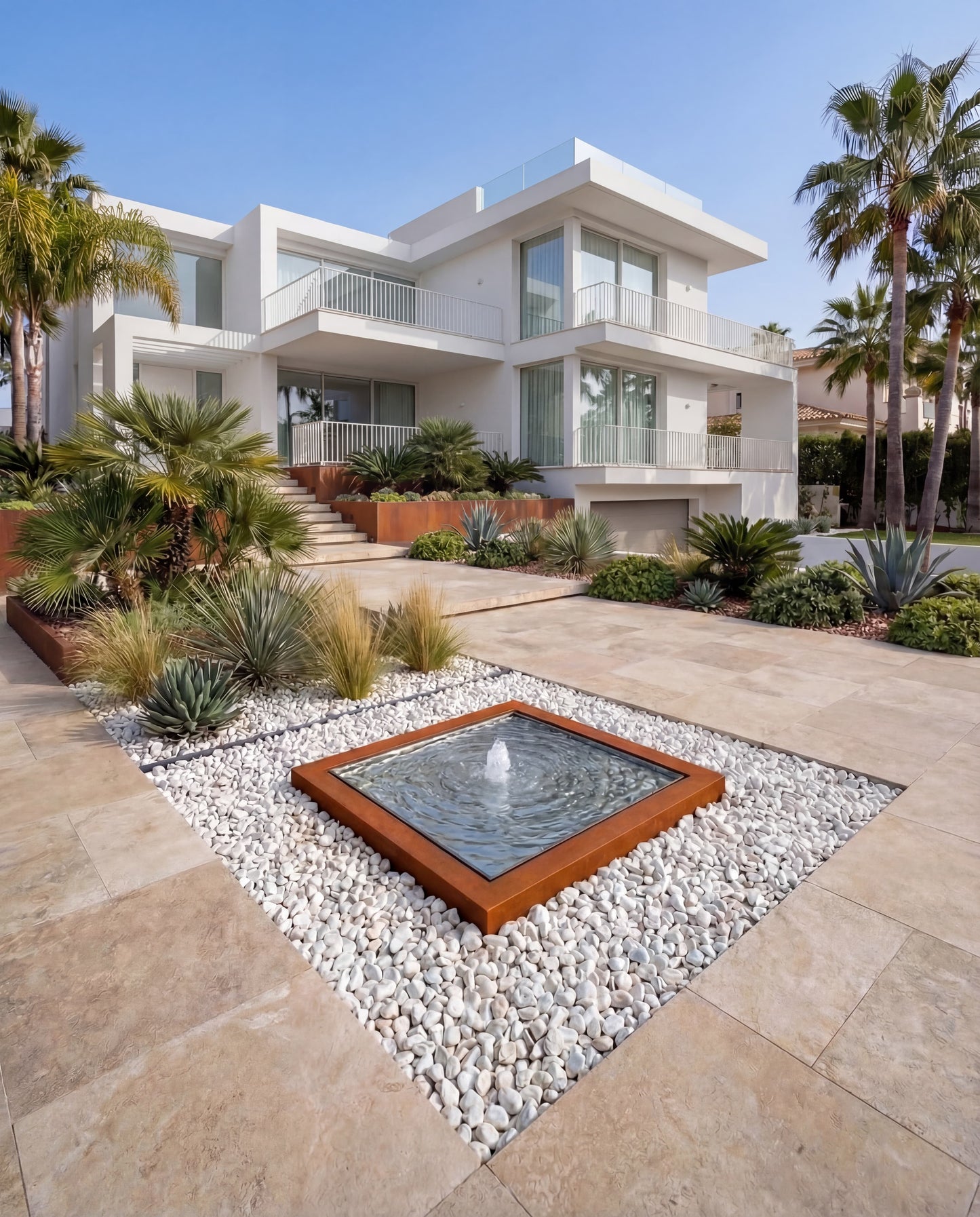 Luxury KYS Corten Architectural Square Infinity Fountain