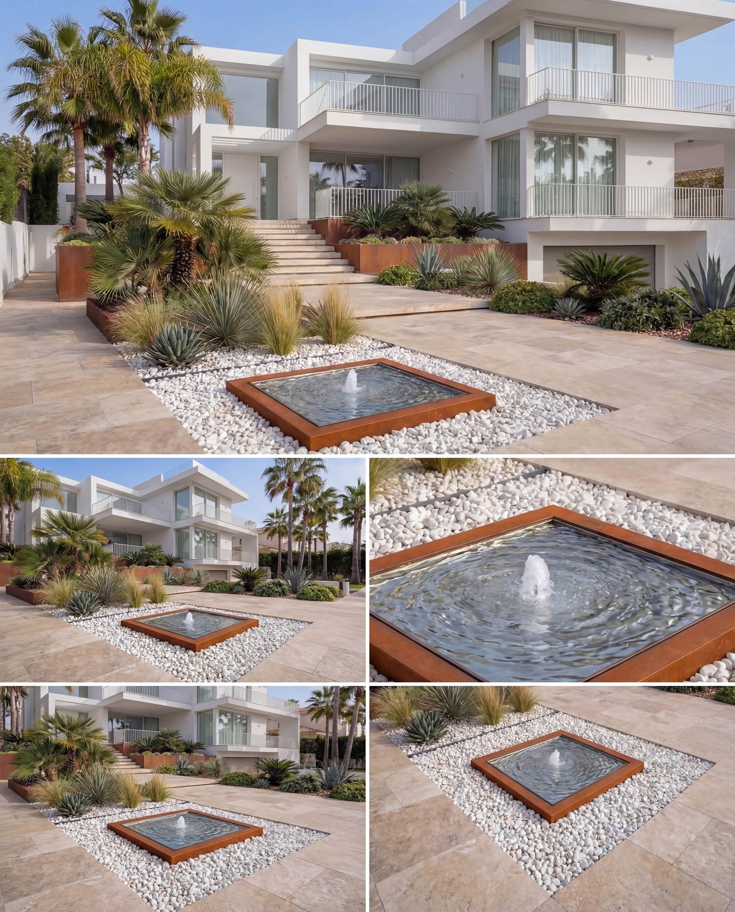 Luxury KYS Corten Architectural Square Infinity Fountain