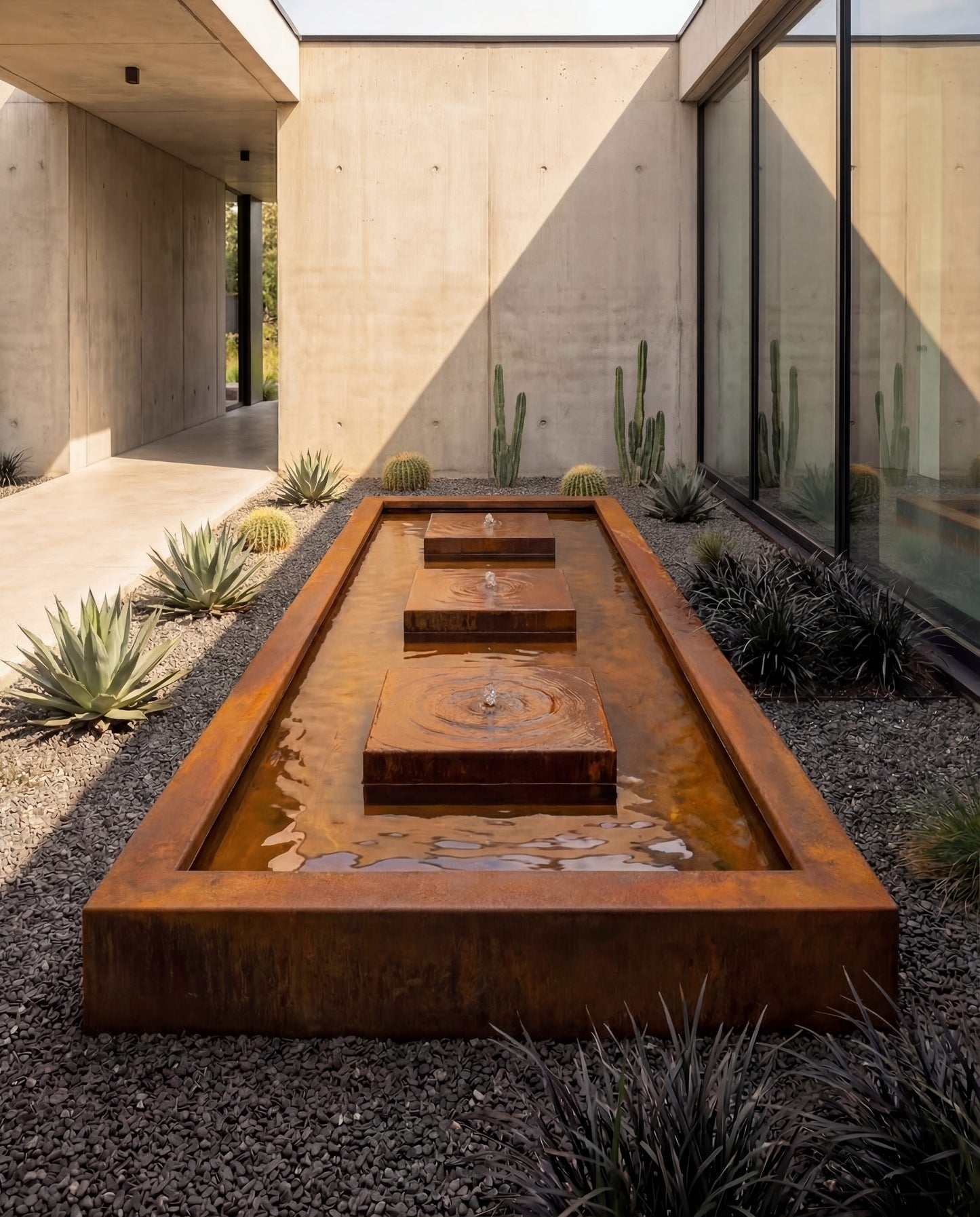 Luxury KYSB-Pathway Corten Architectural Waterway Fountain