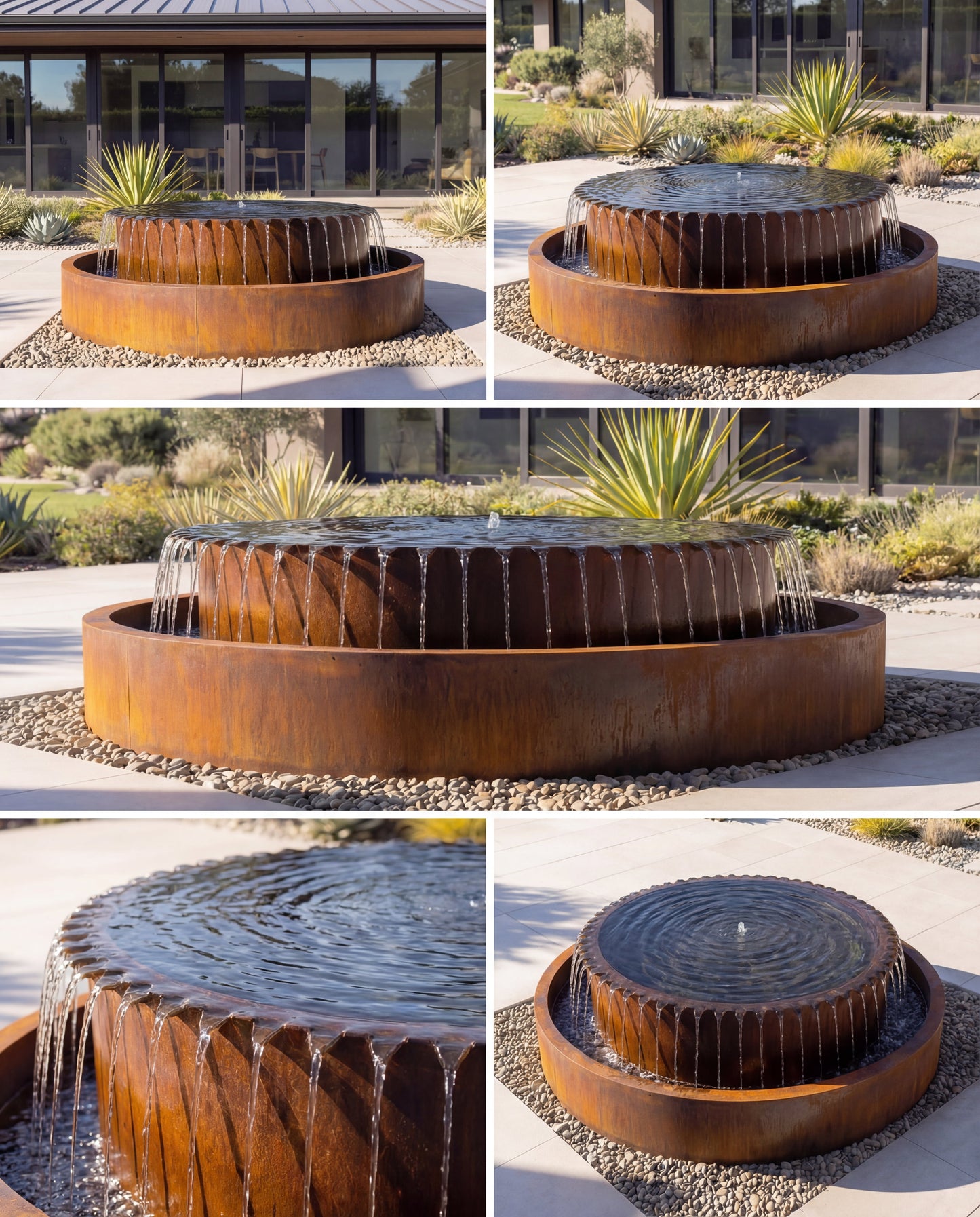 Luxury TOS Corten Architectural Infinite Sphere Waterfall