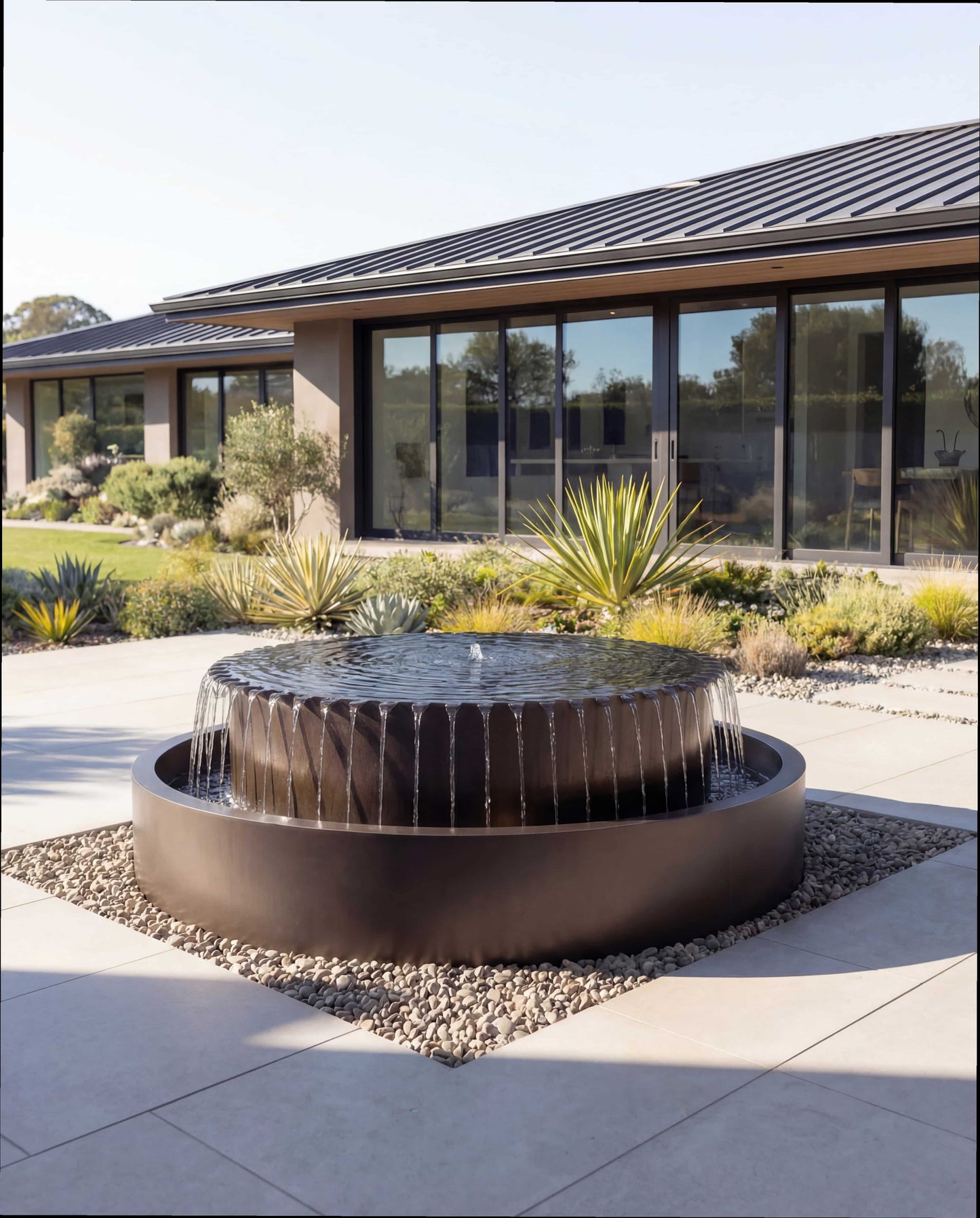 Luxury Architectural Infinite Sphere Waterfall TOS Backyard Fountain Marine Grade 316L Stainless Steel