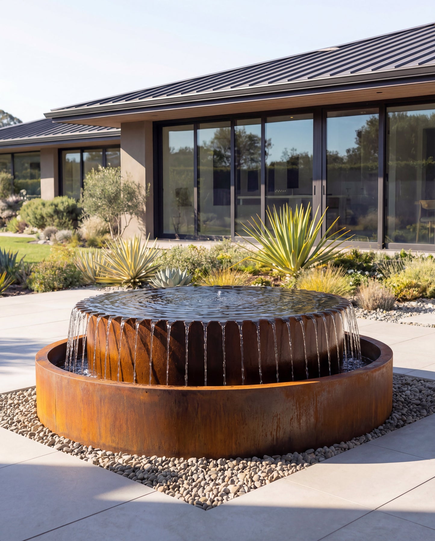 Luxury TOS Corten Architectural Infinite Sphere Waterfall