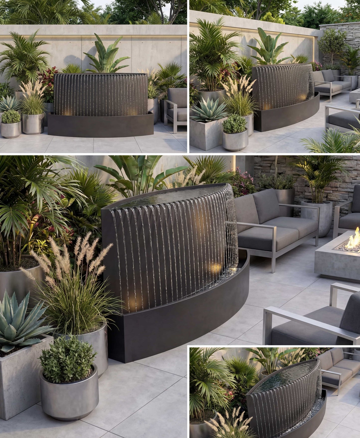 Luxury TKS Architectural Rain-Fall Waterfall AISI 316L Stainless Steel (Marine Grade)