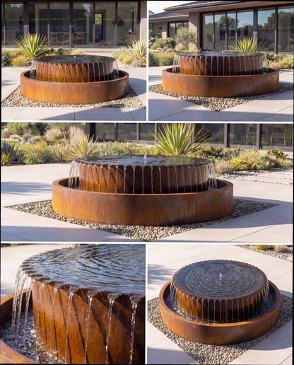 Luxury TOS Corten Architectural Infinite Sphere Waterfall